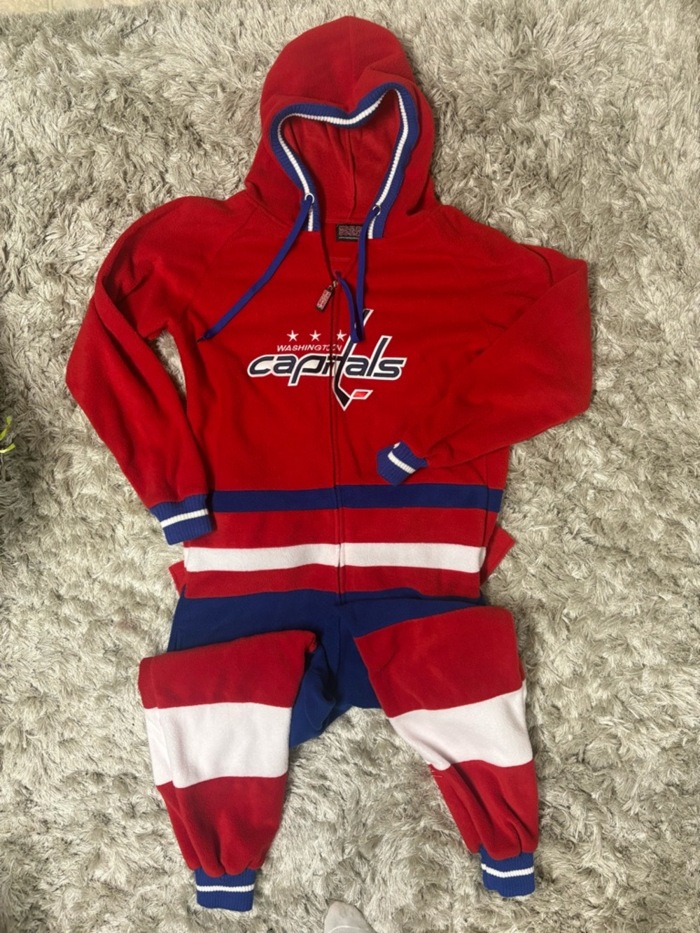 Hockey Sockey Washington Capitals Red Hooded Onesie